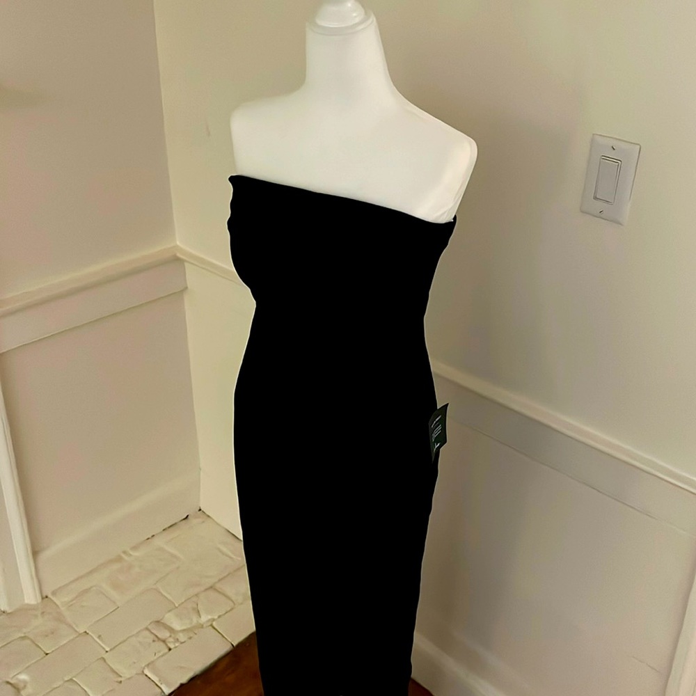 Strapless black dress